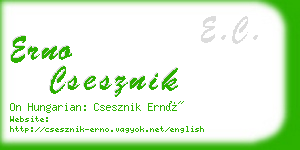 erno csesznik business card